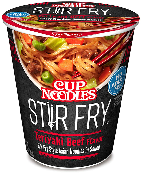 Nissin Stir Fry Cup Noodles With Teriyaki Beef Flavor, 3 oz