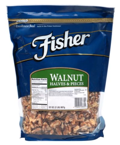 Fisher Walnut Halves & Pieces , 32 oz