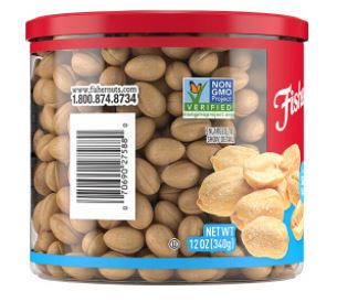 Fisher Oven Roasted Peanuts With Sea Salt , 12 oz