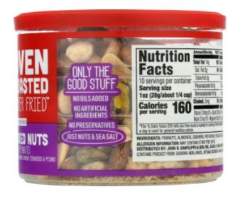 Fisher Oven Roasted Never Fried Mixed Nuts With Peanuts & Sea Salt , 10 oz