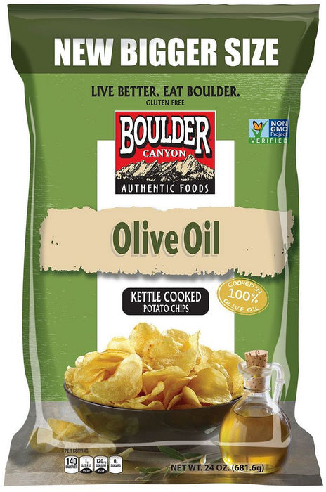 Boulder Canyon Olive Oil Kettle Cooked Potato Chips, 24 oz