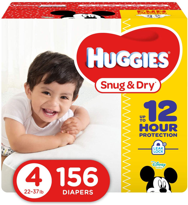 Huggies Snug & Dry Diapers, Size 4, 156 ct