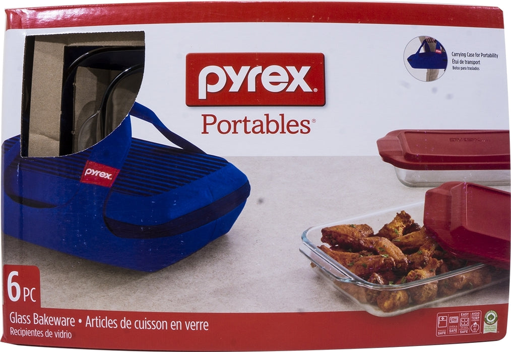 Pyrex Portables Glass Bakeware, 6 ct