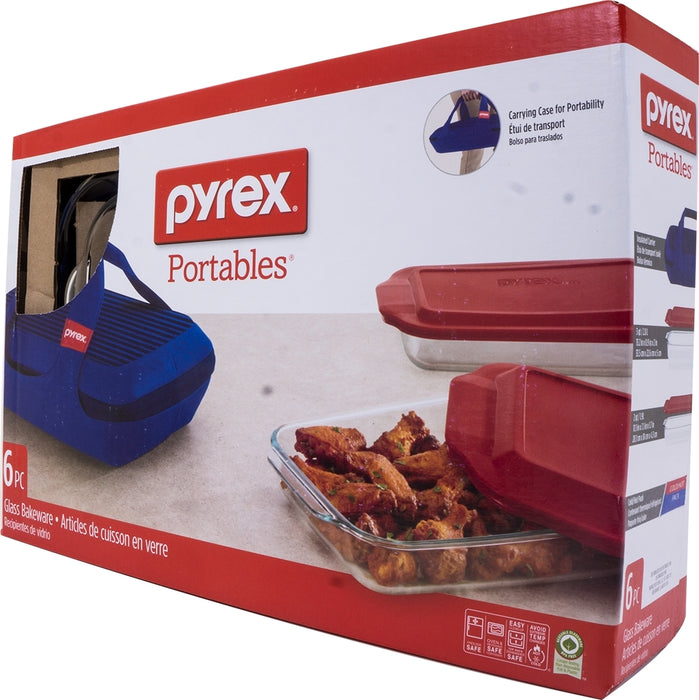 Pyrex Portables Glass Bakeware, 6 ct