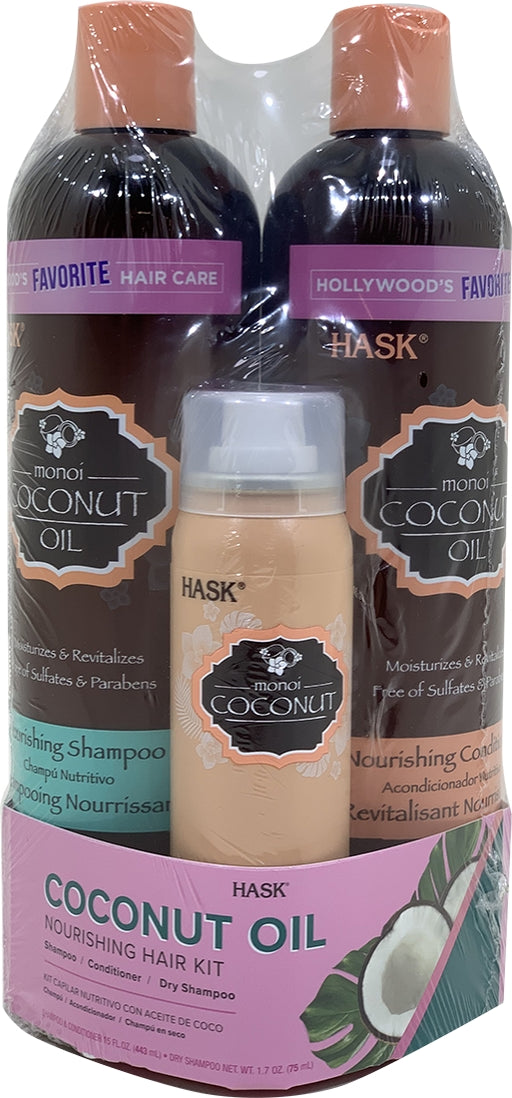 Hask Coconut Oil Hair Kit, Value Pack, 3 pc