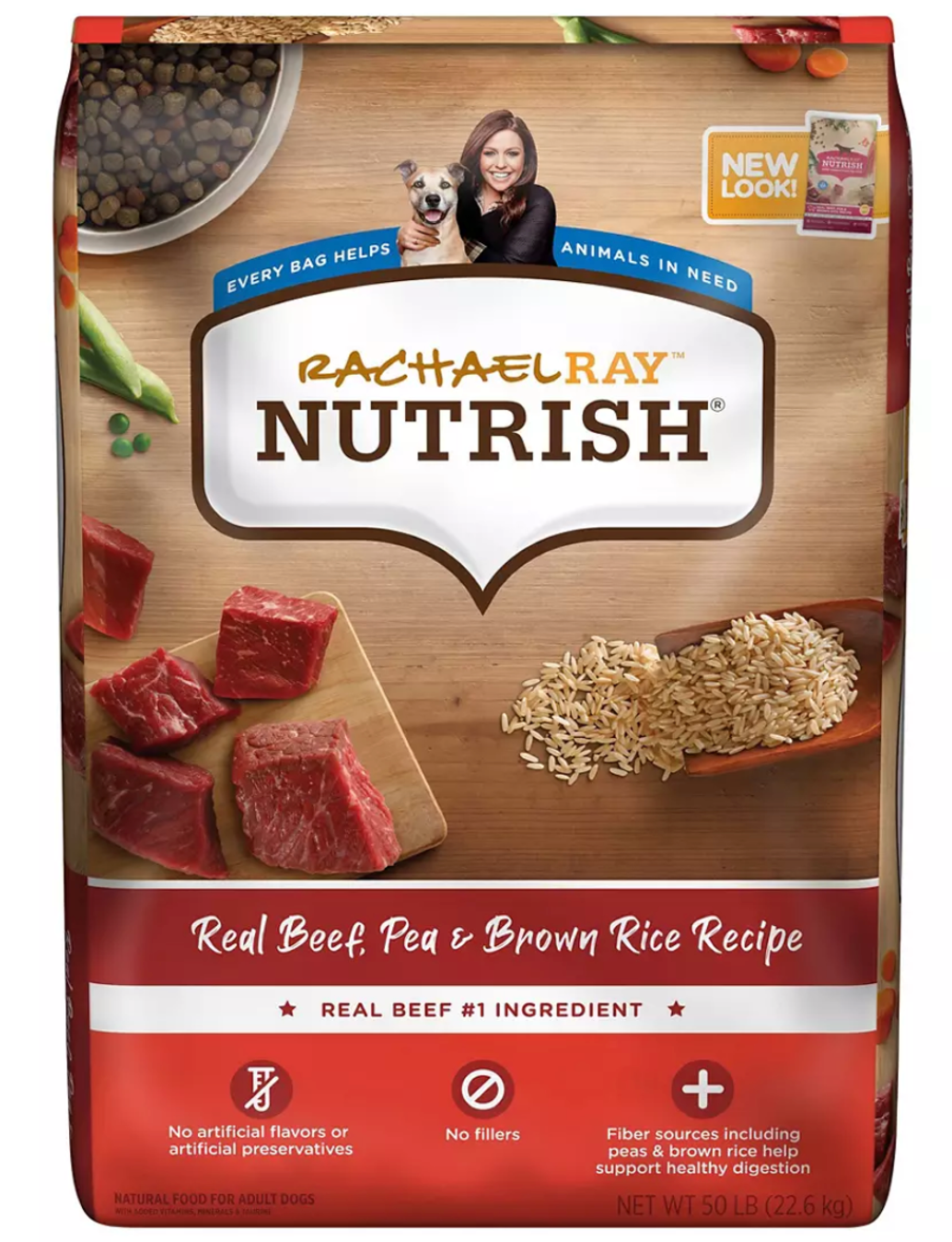 Rachel Ray Nutrish Real Beef, Pea & Brown Rice Recipe Dry Dog Food , 5 