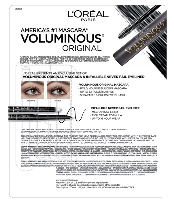 L'Oreal Paris Voluminous Never Fail Liner Kit , 3 pcs