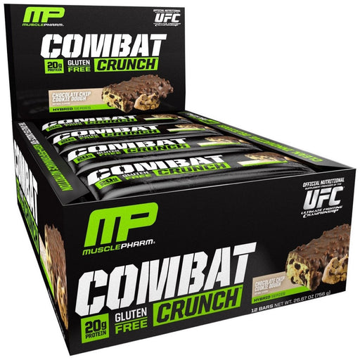 MP MusclePharm  Combat Crunch Protein Bar, Chocolate Chip Cookie Dough, 12 x 63 gr