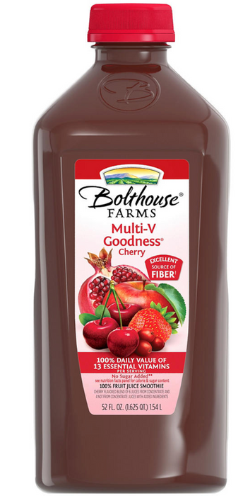 Bolthouse Farms Cherry Multi-V Goodness 100% Fruit Juice Smoothie + Boosts, 52 oz