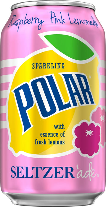 Polar Sparkling Seltzer'ade Raspberry Lemonade Cans, Value Pack, 8 x 12 oz