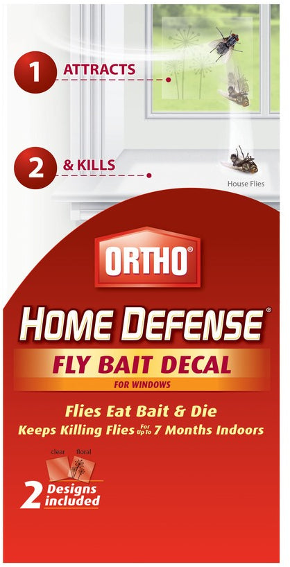 Ortho Home Defense Fly Bait Decal for Windows, 2 designs