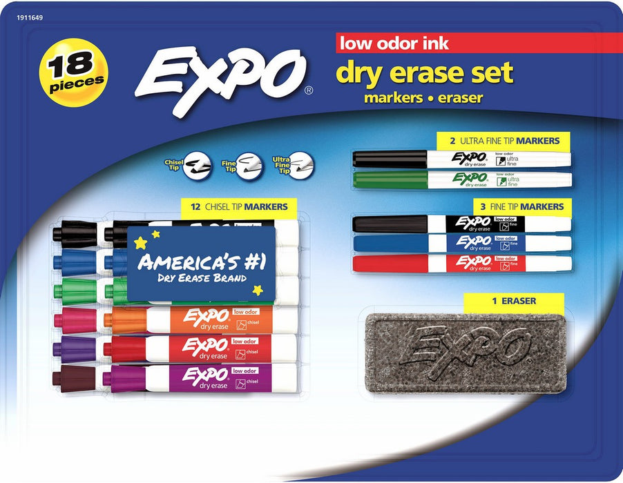 Expo Dry Erase Marker & Eraser Set, 18 ct