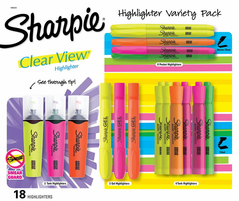 Sharpie Variety Highlighters, 18 ct