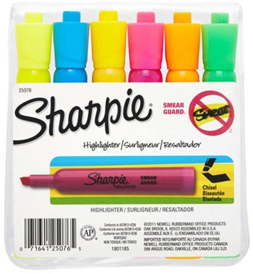 Sharpie Highlighters, Assorted Colors, 6 pcs