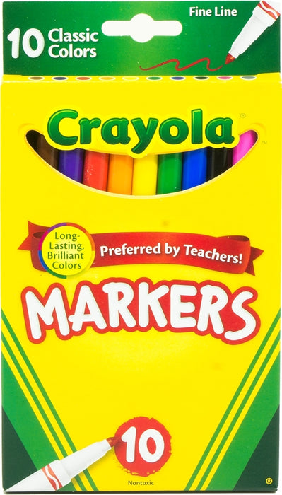 Crayola Fine Line Markers in Classic Colours, 10 ct