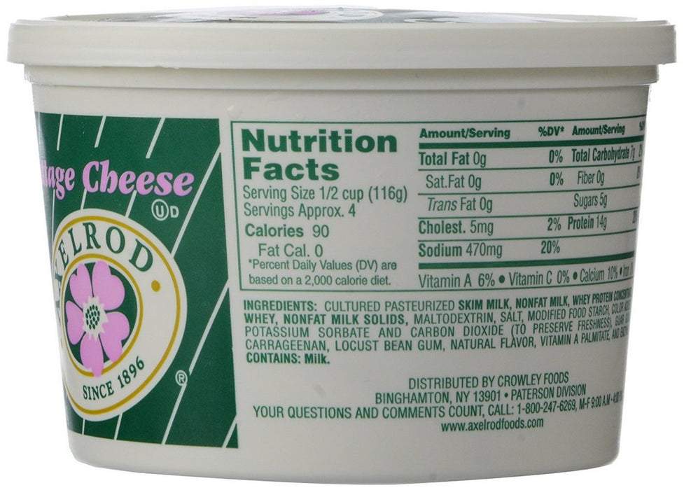 Axelrod Nonfat Plain Cottage Cheese, 16 oz