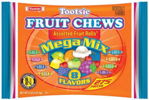 Tootsie Roll Fruit Chews Assorted Fruits Rolls Mega Mix, 4 lbs