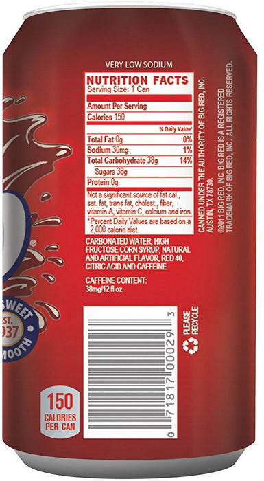 Big Red Soda Cans, Value Pack, 12 x 12 oz