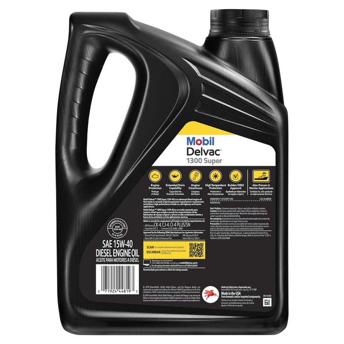 Mobil 15W-40 Delvac 1300 Super Diesel Engine Oil, 1 gal