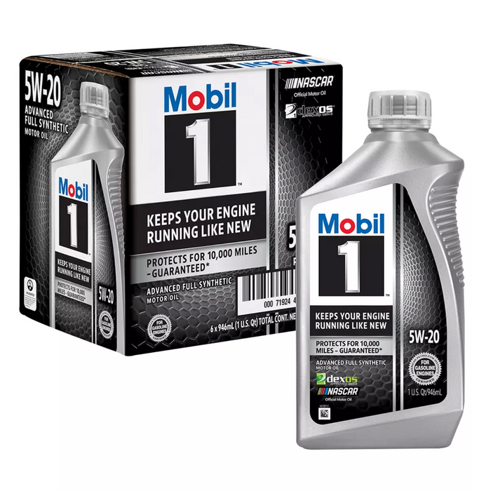 Mobil 1 5W-20 Advanced Full Synthetic Motor Oil, 6-Pack, 6 x 1 qt