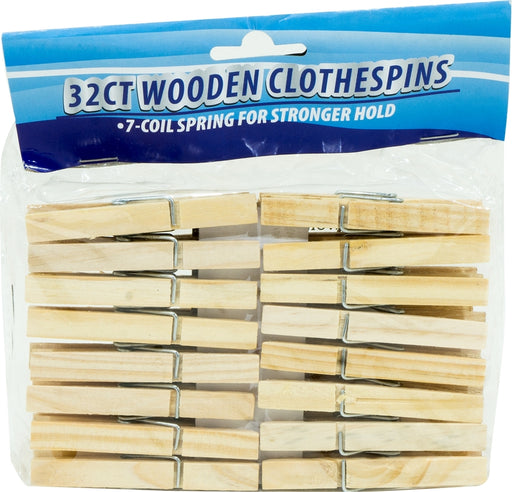 Goisco Wooden Clothes Pins (Wasknijpers), 32 ct