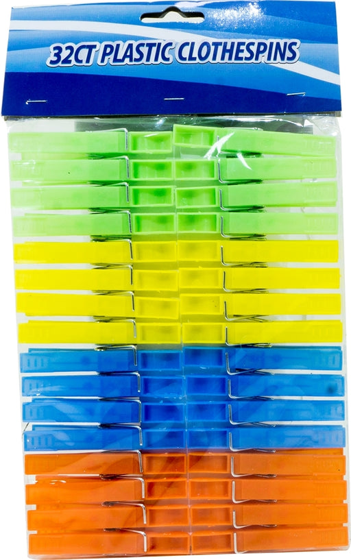 Plastic Clothes Pins (Wasknijpers), 32 ct