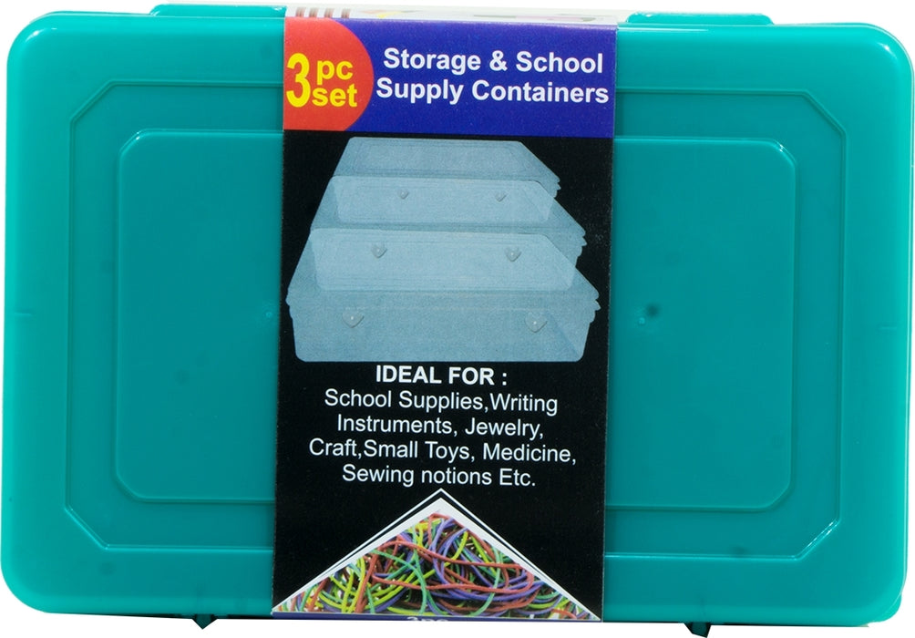 Storage & School Supply Containers, 3 pcs