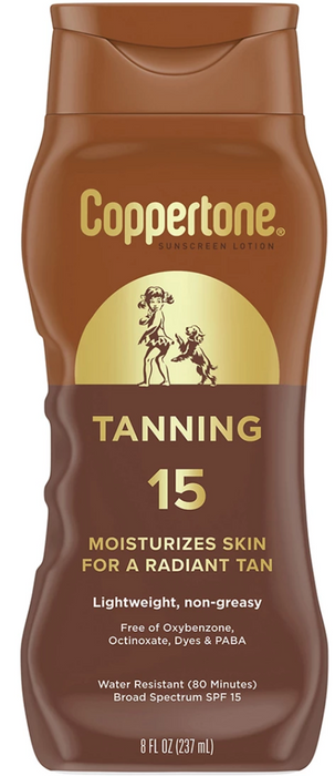 Coppertone Tanning Lotion SPF 15 Sunscreen , 8 oz