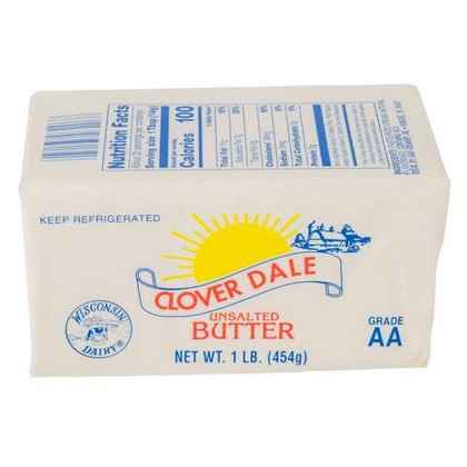 Cloverdale Grade AA Unsalted Butter , 1 lbs