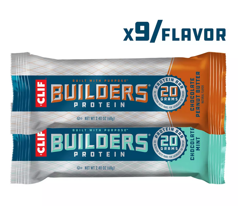 Cliff Bar Builders, Variety Pack , 18 x 2.4 oz