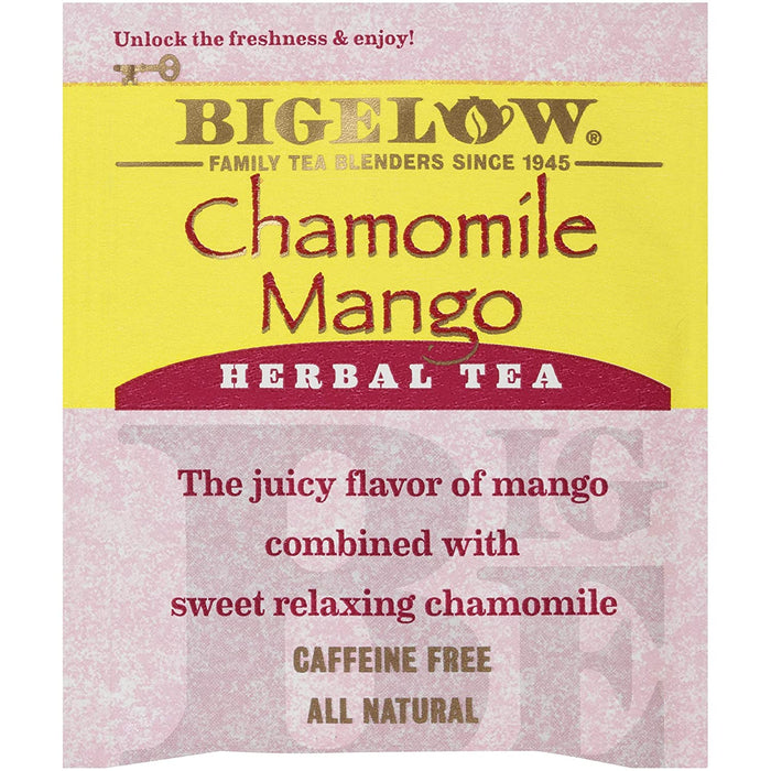 Bigelow Chamomile Mango Herbal Tea Bags, Caffeine Free, 20 ct