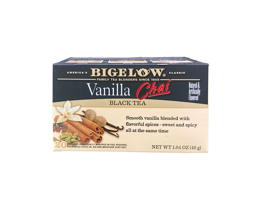 Bigelow Vanilla Chai Black Tea Bags, Caffeinated , 20 ct