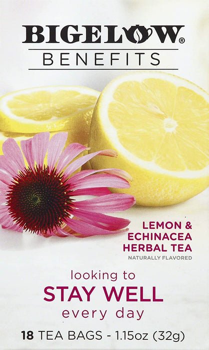 Bigelow Tea Lemon & Echinacea Herbal Tea Bags , 18 ct