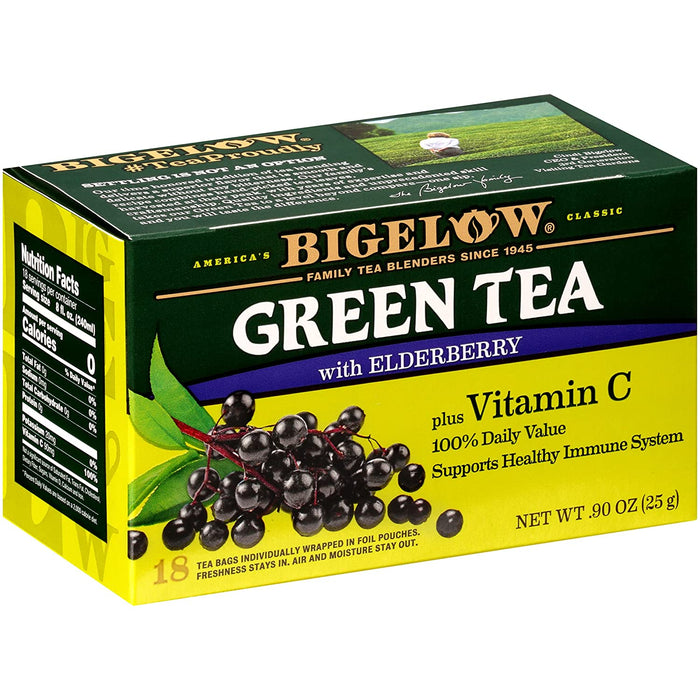 Bigelow Green Tea With Elderberry Tea Bags , 18 ct