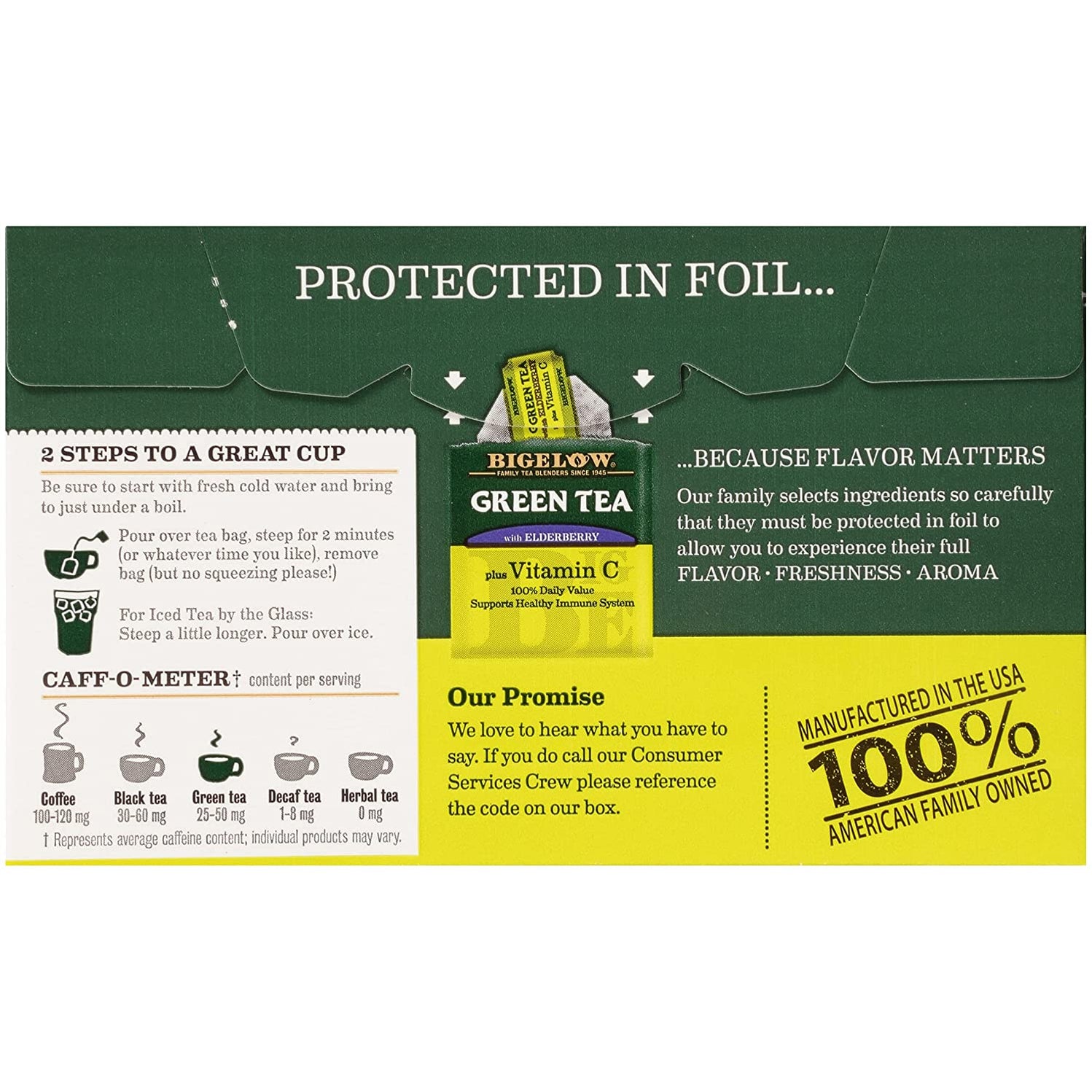 Bigelow Green Tea With Elderberry Tea Bags , 18 ct —