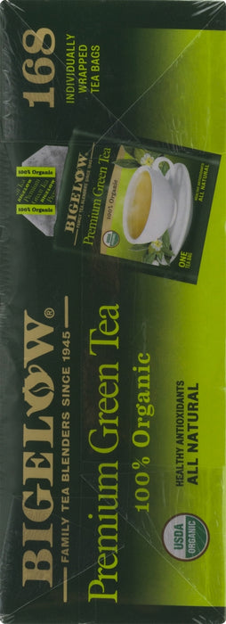 Bigelow Premium Green Tea, 100% Organic, Individually Wrapped Tea Bags, 168 ct