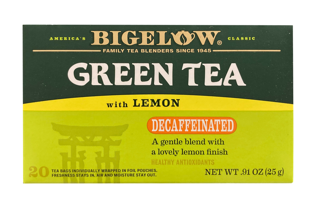 Bigelow Green Tea With Lemon, Decaffeinated, 20 ct