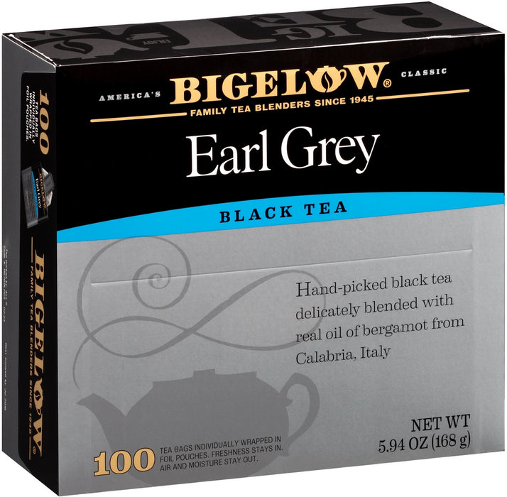 Bigelow Earl Grey Black Tea Bags, Individually Wrapped, 100 ct