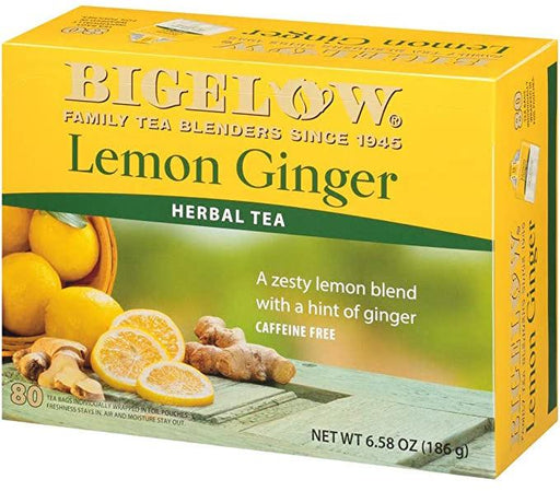 Bigelow Lemon Ginger Herbal Tea, 80 ct