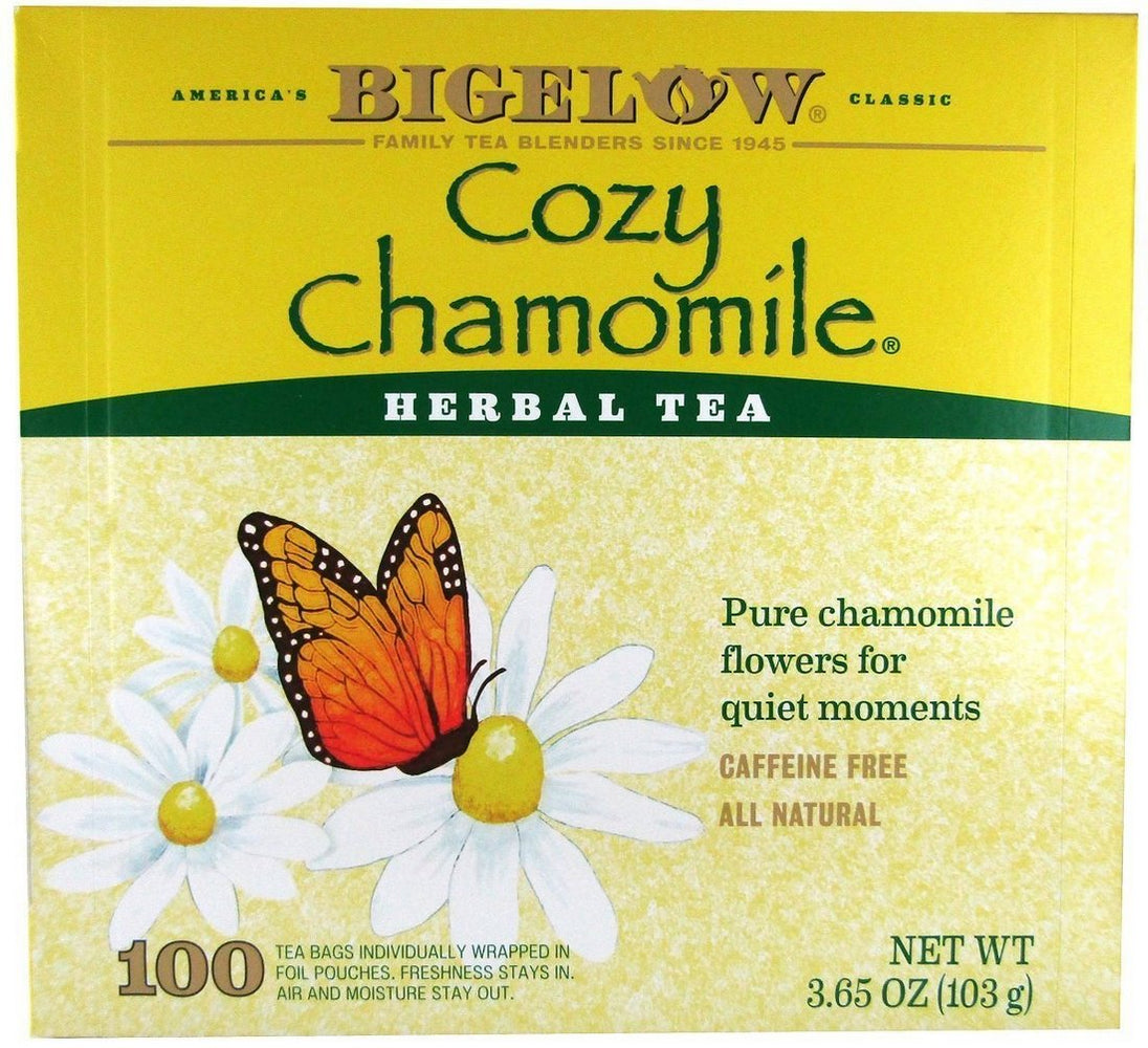 Bigelow Cozy Chamomile Herb Tea Natural Tea Bags, 100 ct
