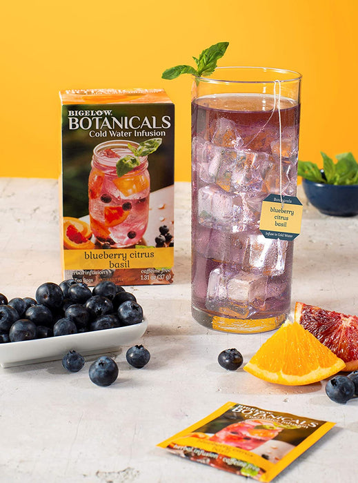 Bigelow Botanicals Cold Water Infusion Blueberry Citrus Basil Tea Bags, 18 ct