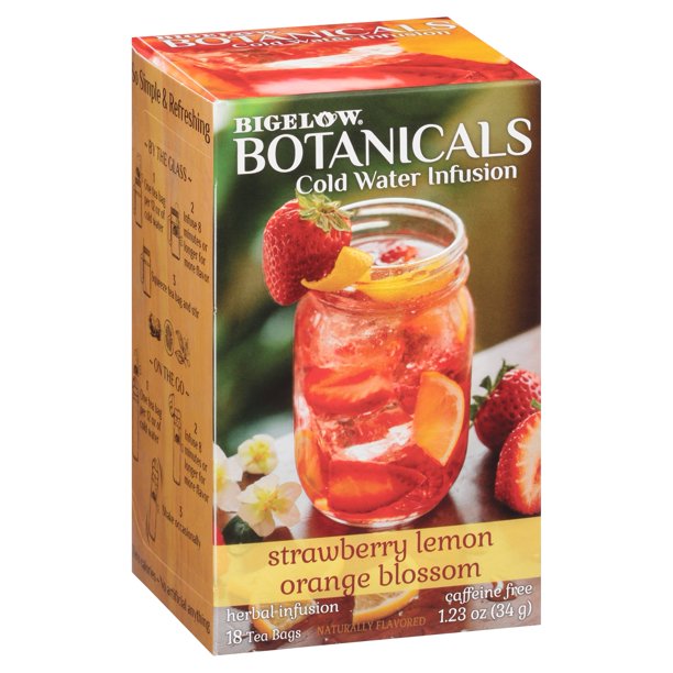 Bigelow Botanicals Cold Water Herbal Infusion, Strawberry, Lemon & Orange Blossom , 18 ct