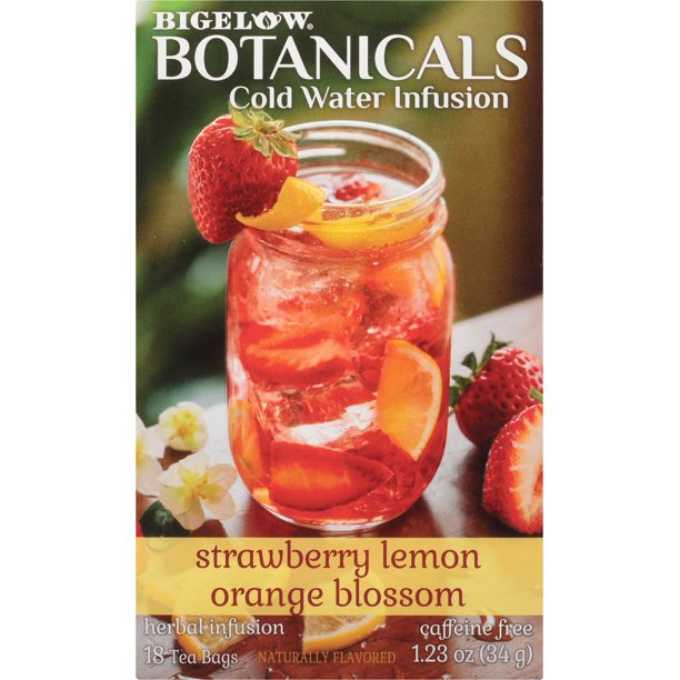 Bigelow Botanicals Cold Water Herbal Infusion, Strawberry, Lemon & Orange Blossom , 18 ct