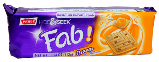 Parle Hide & Seek Fab! Orange Flavoured Choco Chip Sandwich Cookies, 3.94 oz