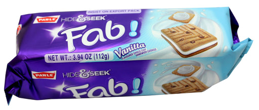 Parle Hide & Seek Fab! Vanilla Flavoured Choco Chip Sandwich Cookies, 3.94 oz