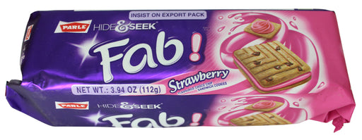 Parle Hide & Seek Fab! Strawberry Flavoured Choco Chip Sandwich Cookies, 3.94 oz