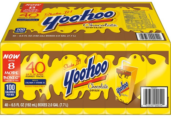 Yoo-hoo Chocolate Drink, Value Pack, 40 x 6.5 oz