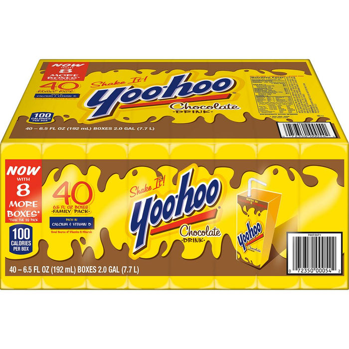 Yoo-hoo Chocolate Drink, Value Pack, 40 x 6.5 oz