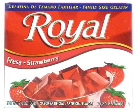 Royal Strawberry Gelatin, Family Size, 2.8 oz (80 gr)