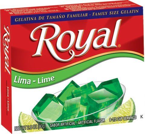 Royal Lime Gelatin, Family Size, 2.8 oz (80 gr)